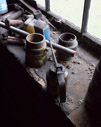 An oil can rests after its last use.