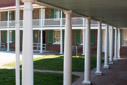From Junior officer's quarters looking at the enlisted men's quarters